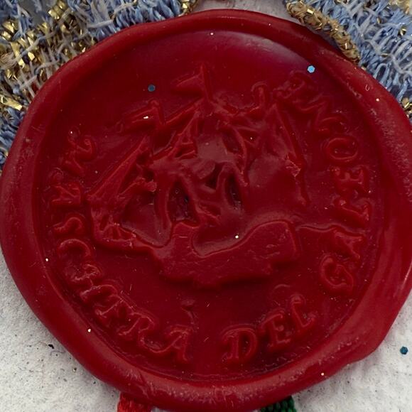 La Maschera del Galeone Venetian Mask 2013 Hand Painted Italy Blue Gold Roses - Picture 6 of 9